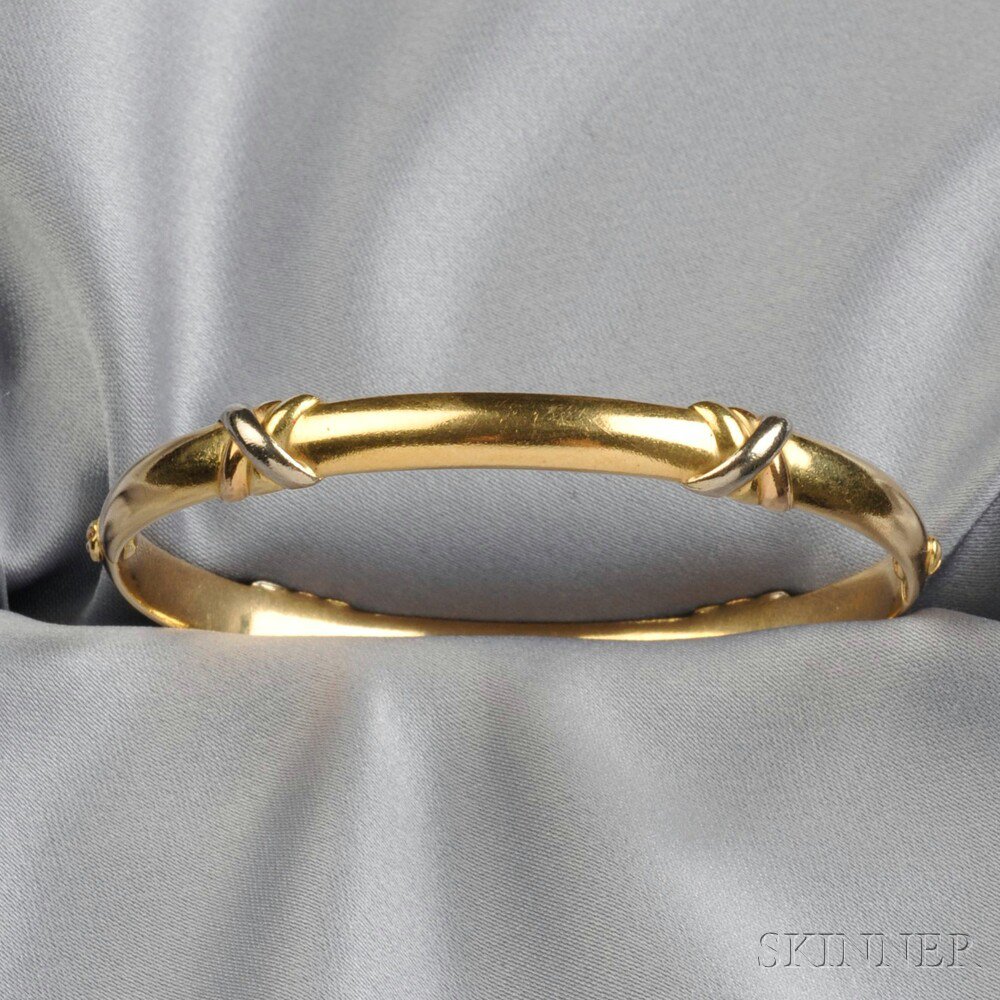 Appraisal: kt Tricolor Gold Bracelet Cartier c with X motifs the