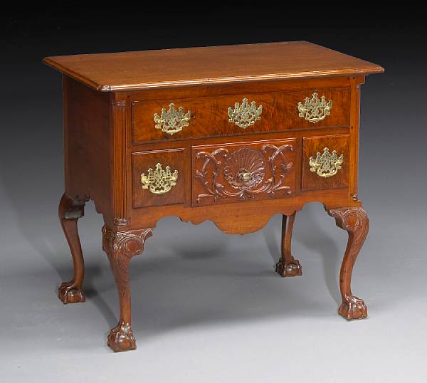 Appraisal: A Chippendale carved walnut dressing table Philadelphia The rectangular molded