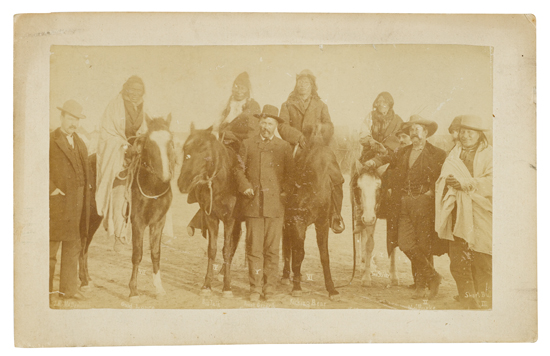 Appraisal: WESTERN PHOTOGRAPHS Five white men and five Indians Albumen print