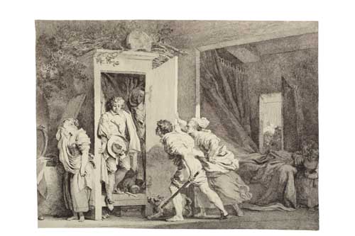 Appraisal: JEAN-HONOR FRAGONARD L'Armoire Etching x mm x inches Trimmed inside