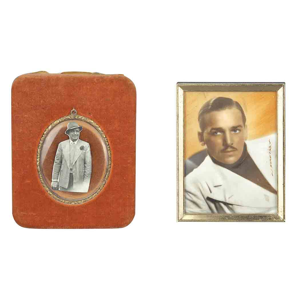 Appraisal: Portrait of Douglas Fairbanks Jr on Porcelain Containing a lock