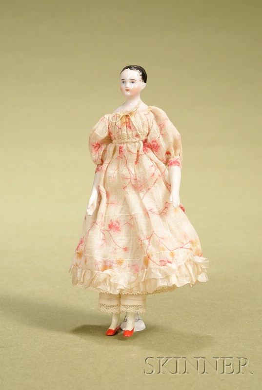 Appraisal: China Lady with Wood Body Germany c glazed porcelain shoulder