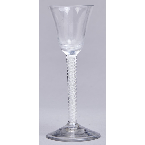 Appraisal: An Engish wine glass c the rounded funnel bowl on