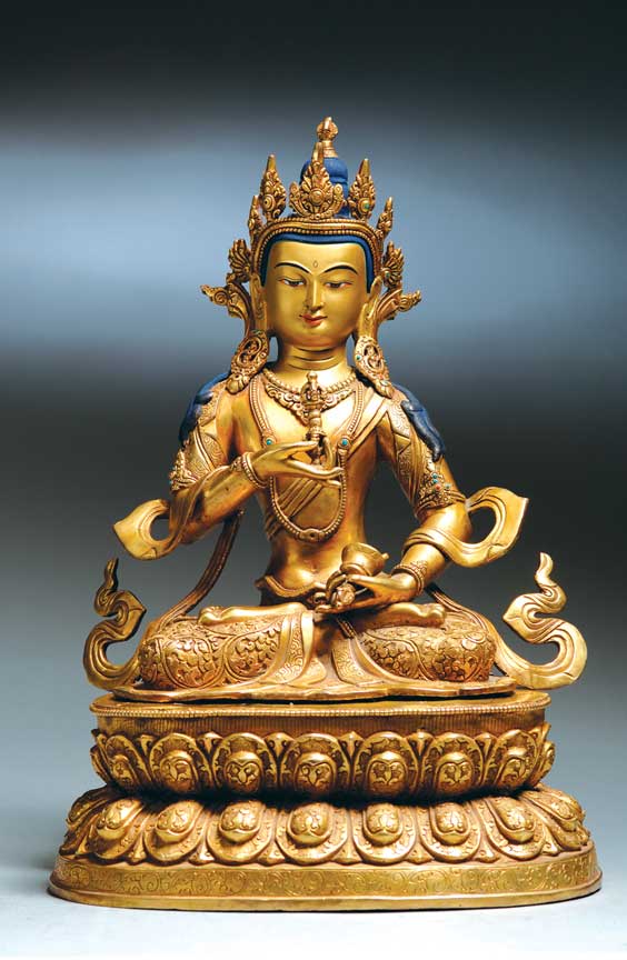 Appraisal: SINO-TIBETAN GILT BRONZE FIGURE Finely detailed Sino-Tibetan gilt bronze model