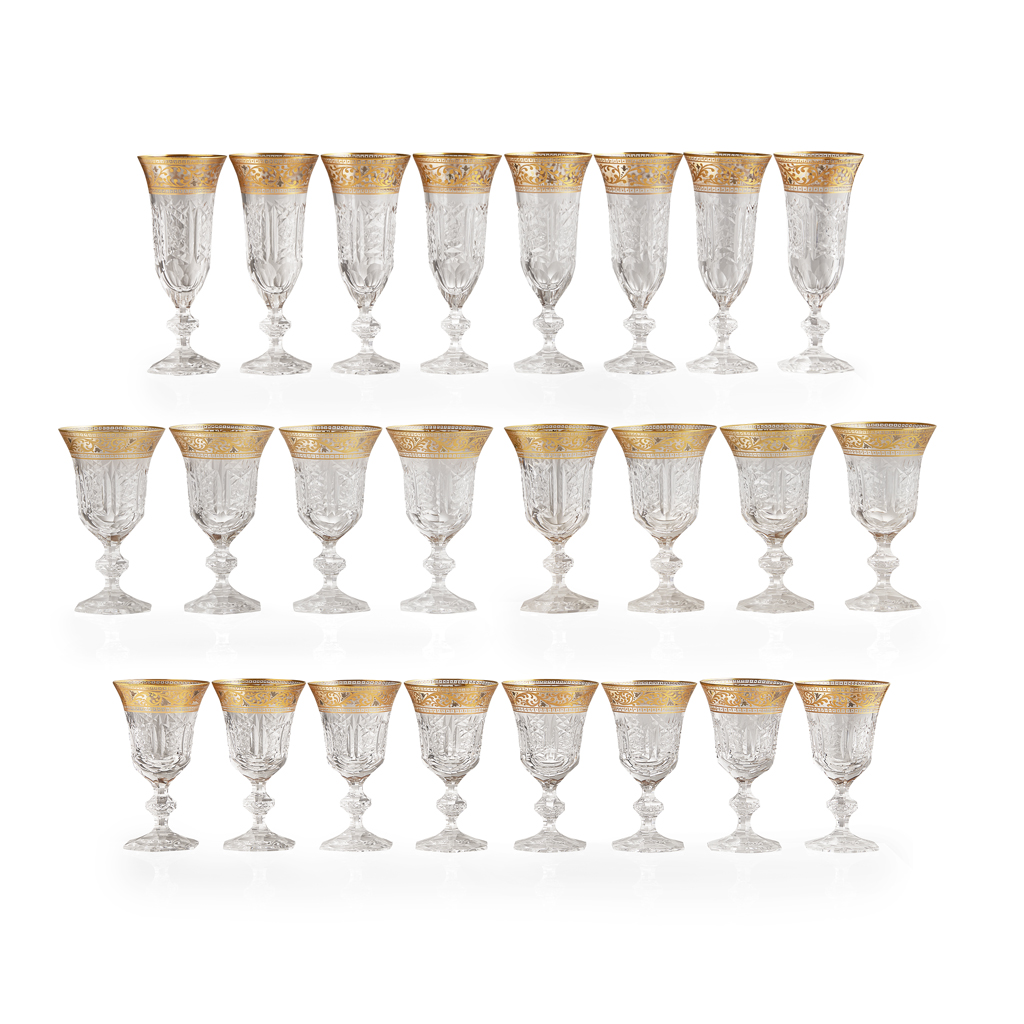 Appraisal: PART SUITE OF MOSER STYLE CUT DRINKING GLASSES TH CENTURY