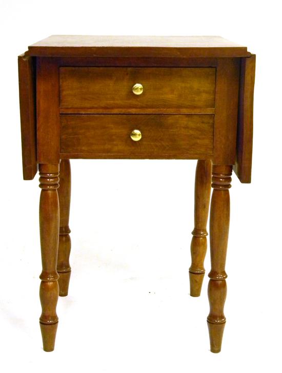 Appraisal: th C Federal two drawer stand cherry shaped legs vase