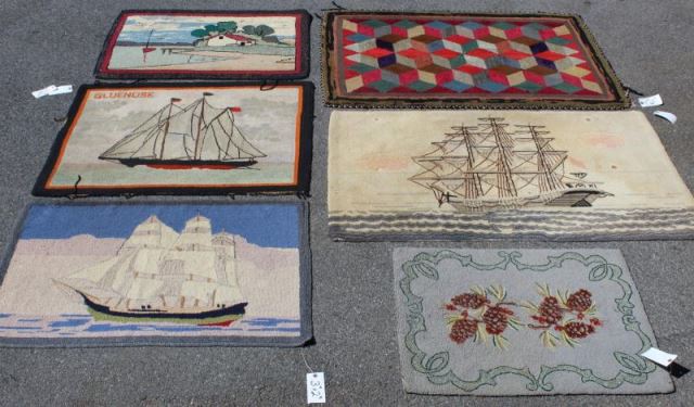 Appraisal: Group of Vintage Hooked Rugs From a Bronxville NY estate