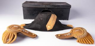 Appraisal: Lamont Pugh WWI Navy Epaulettes Hat and Belt Lamont Pugh