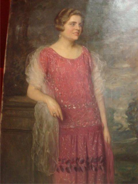 Appraisal: SCHARF Victor Oil on Canvas Full Size Portrait of Elegant