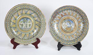 Appraisal: Pair of Spanish Majolica lusterware alms dishes Pair of Spanish