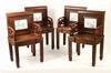 Appraisal: CHAIRS - Set of four th C Chinese rosewood arm