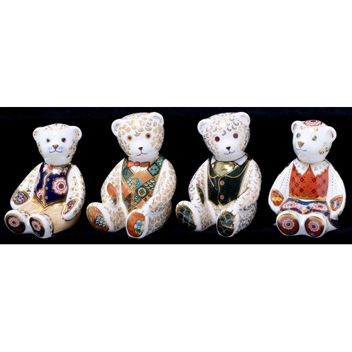 Appraisal: Five Royal Crown Derby bear paperweights Yorkshire Rose Daddy and