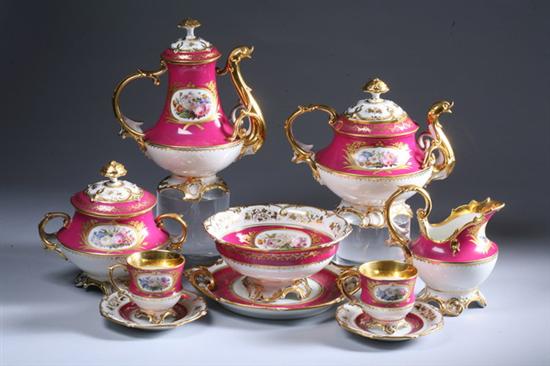 Appraisal: -PIECE PARIS PORCELAIN TEA AND CHOCOLATE SERVICE early th century