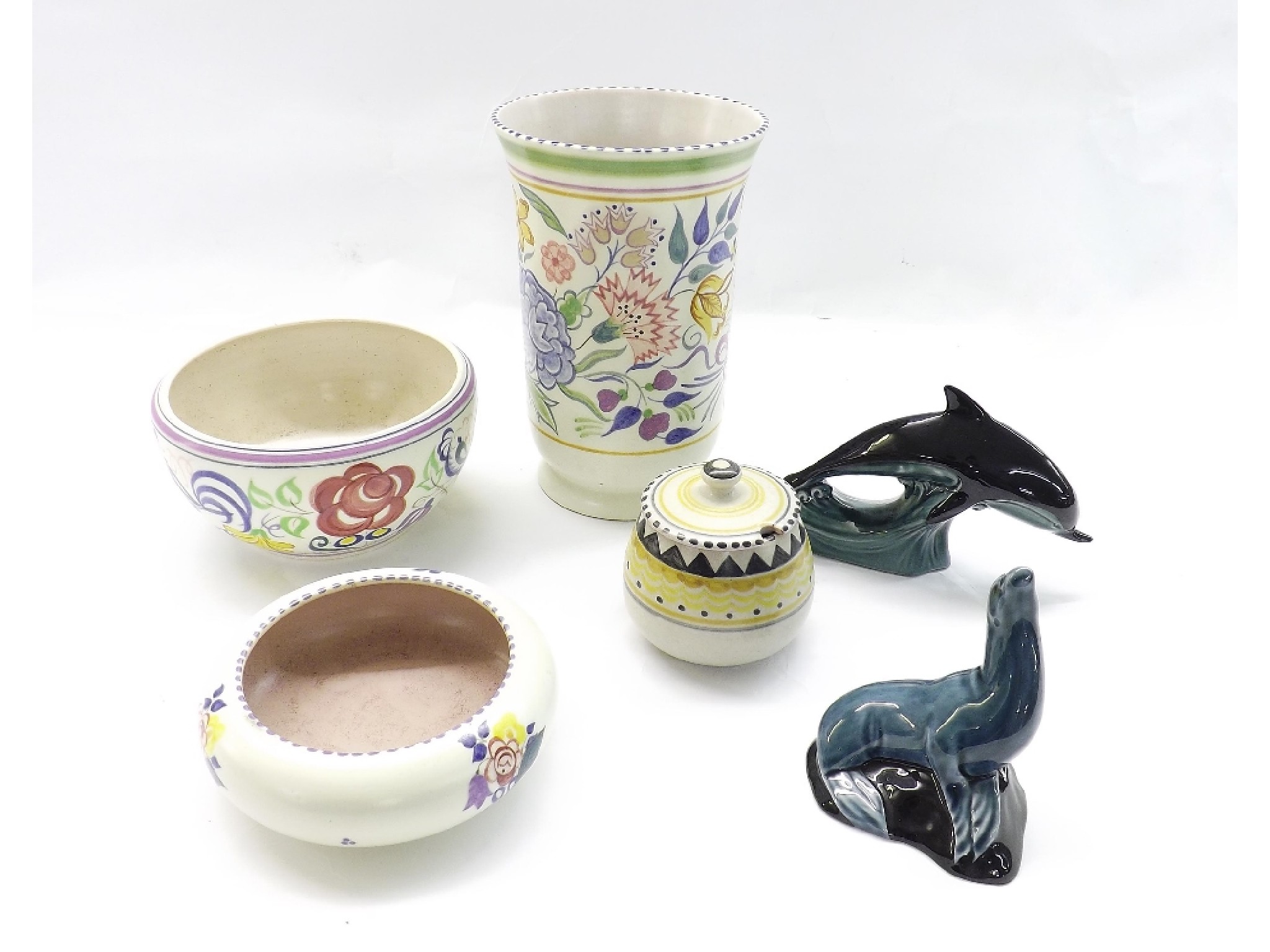 Appraisal: Collection of Poole Pottery to include Carter Stabler Adams vase