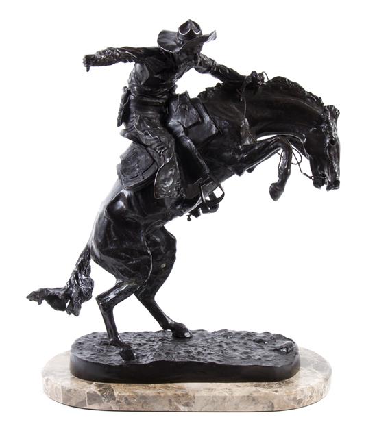 Appraisal: Sale Lot An American Bronze Figural Group after frederic remington