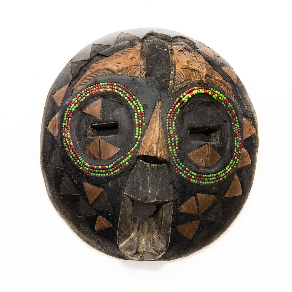 Appraisal: AFRICAN TRIBAL WOODEN NGIL FANG WALL MASK Hand carved from