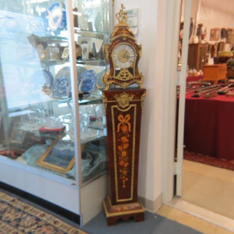 Appraisal: Franz Hermle French Clock and Pedestal inlaid floral boulle ormoulu