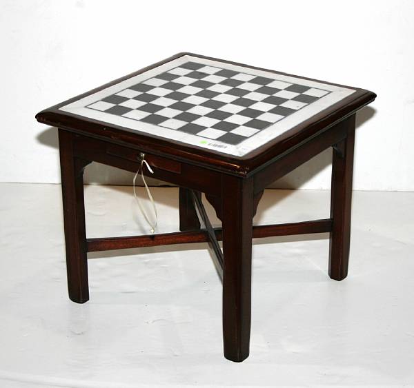 Appraisal: A George III style inlaid marble games table height in