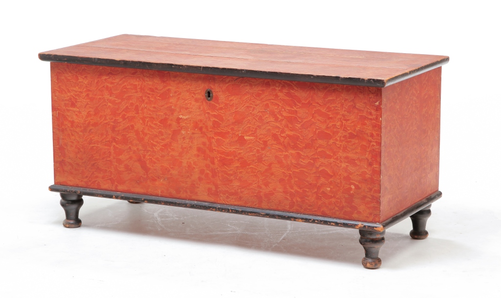 Appraisal: PENNSYLVANIA DECORATED BLANKET CHEST Lancaster County Pennsylvania ca pine and