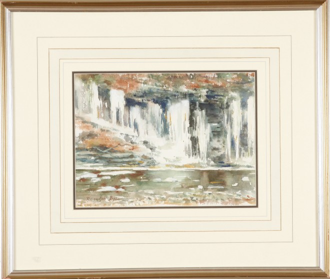 Appraisal: Ranulph Bye Icicles on River Road dated February watercolor x