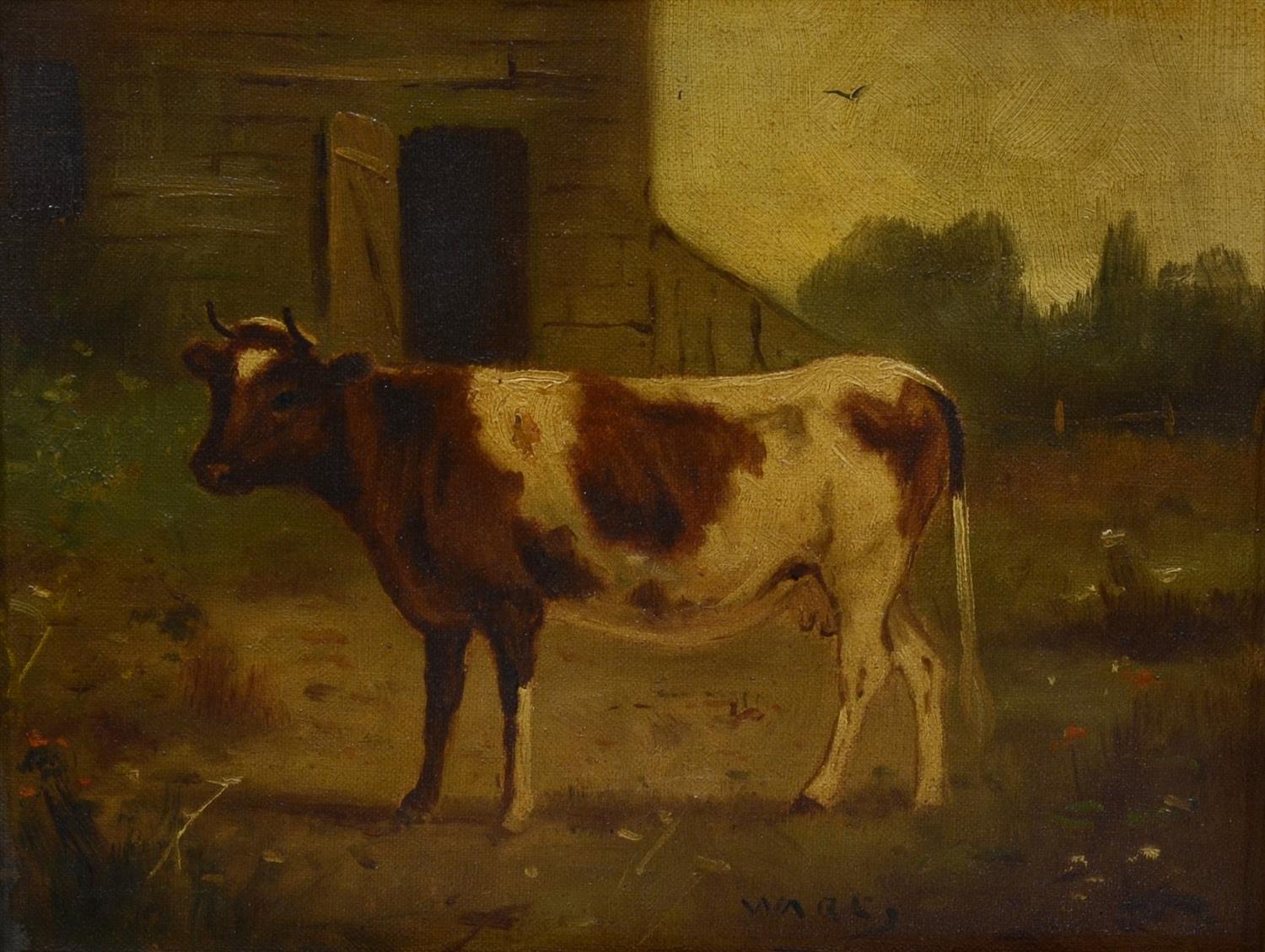 Appraisal: Wares Continental School th Century oil on canvas Cow signed