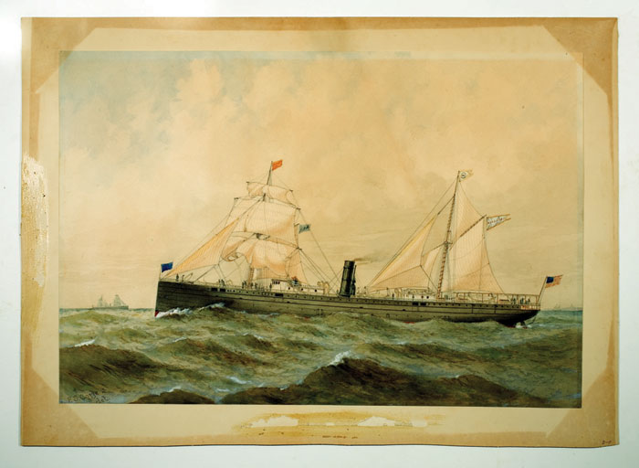 Appraisal: FREDERIC S COZZENS AMERICAN - TWO-MASTED SAIL AND STEAM SHIP