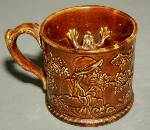 Appraisal: Rockingham type frog mug late th c h x diam