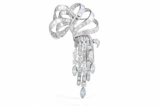 Appraisal: A Marianne Ostier Platinum and Diamond Brooch A Marianne Ostier