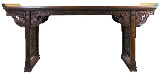 Appraisal: ASIAN Late th C Chinese altar table huanghuali rectangular form