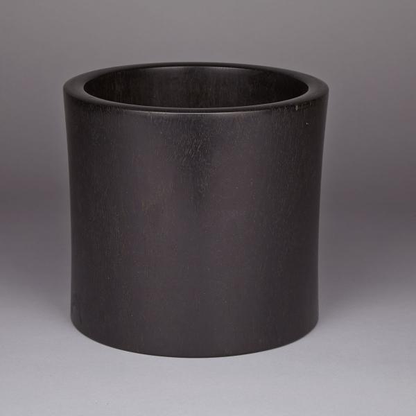 Appraisal: Zitan Carved Brushpot Of smooth cylindrical form with a wide