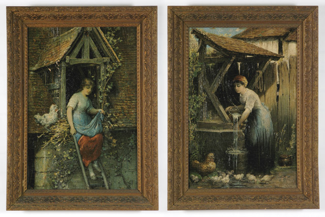 Appraisal: PAIR OILS ON CANVAS attributed to Heinrich Brenziger German born