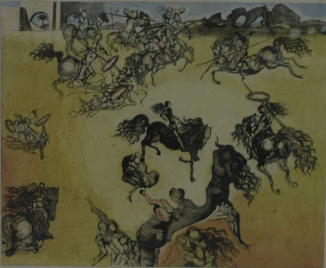 Appraisal: SALVADOR DALI SPANISH - Fight scene color lithograph numbered and