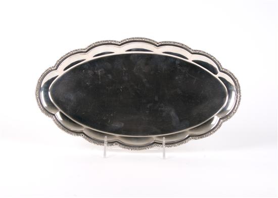 Appraisal: A Continental Silver Tray Length inches