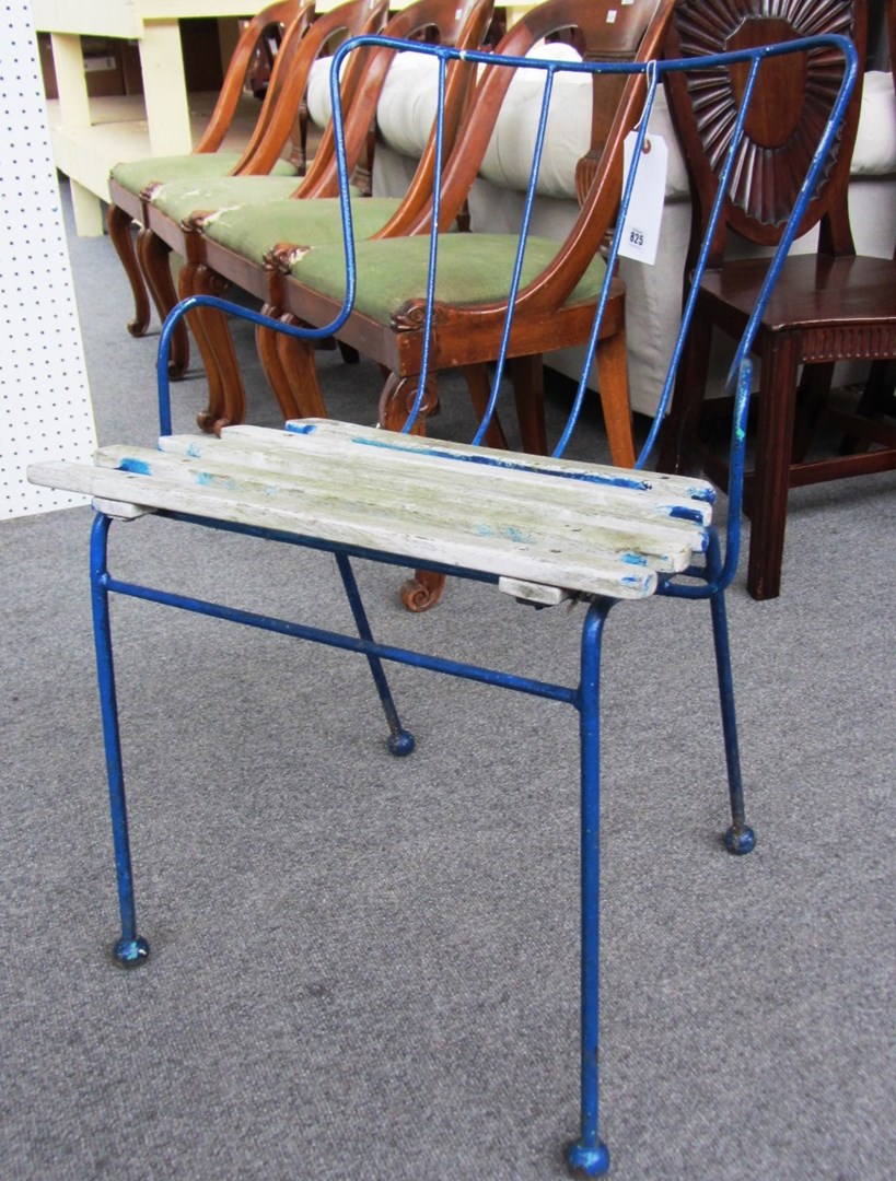 Appraisal: Ernest Race - a later blue painted 'antelope' chair for