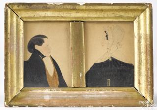 Appraisal: Attributed to Justus Dalee American - pair of miniature watercolor