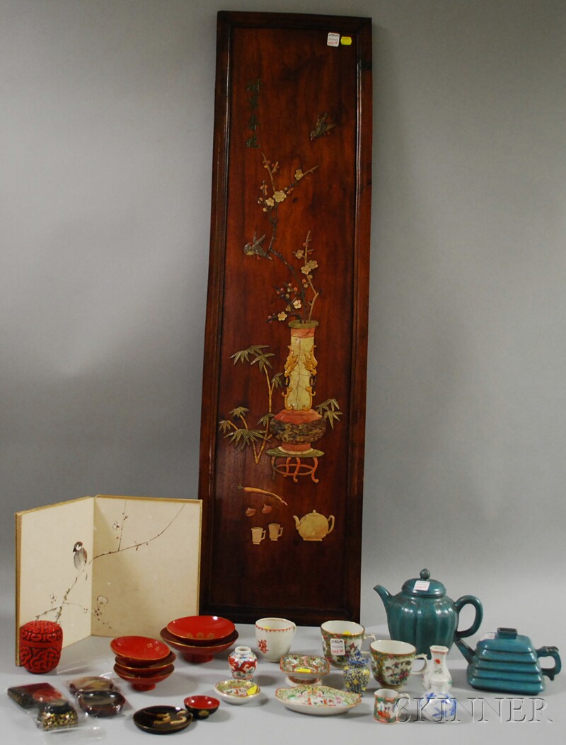 Appraisal: Group of Assorted Asian Decorative Items including two glazed ceramic