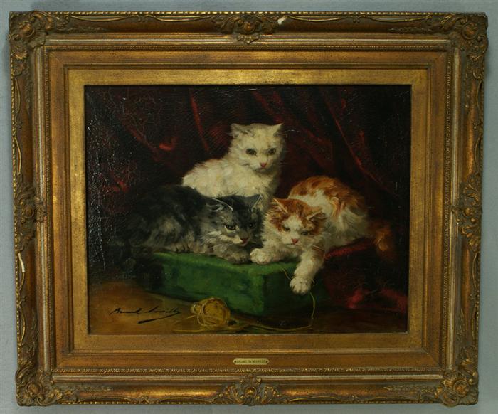 Appraisal: Alfred Arthur Brunel de Neuville French - o c Kittens