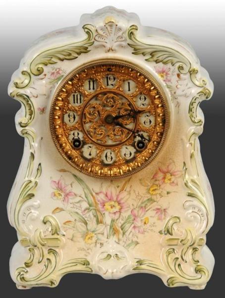 Appraisal: Ansonia Time Strike China Clock Description Marked Dakota Has pendulum