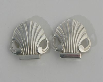 Appraisal: A pair of Georg Jensen silver dress clip earrings model