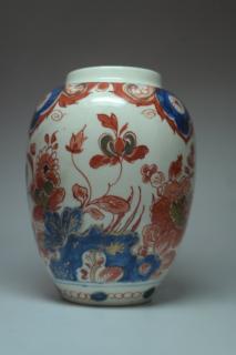 Appraisal: Signed th C German Delft Floral Vase Signed hand painted