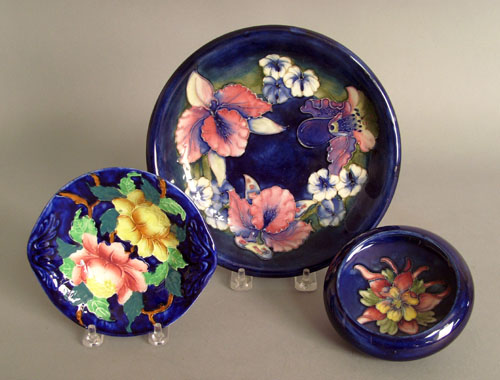 Appraisal: Moorcroft pottery plate dia together with a Moorcroft nut dish