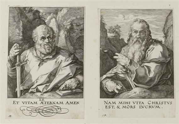 Appraisal: GOLTZIUS HENDRIK Muhlbrecht - Haarlem Christ and the twelve apostles