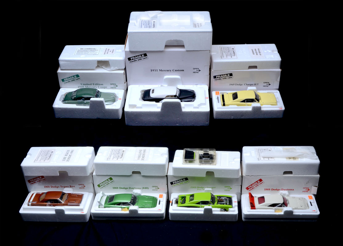 Appraisal: DANBURY MINT SCALE MODEL DODGE MERCURY CARS Assembled collection of