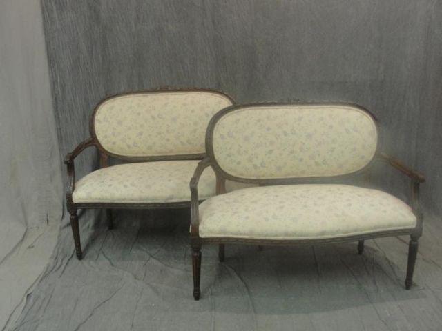 Appraisal: Pair of Louis XVI Style Loveseats From a Bronxville estate