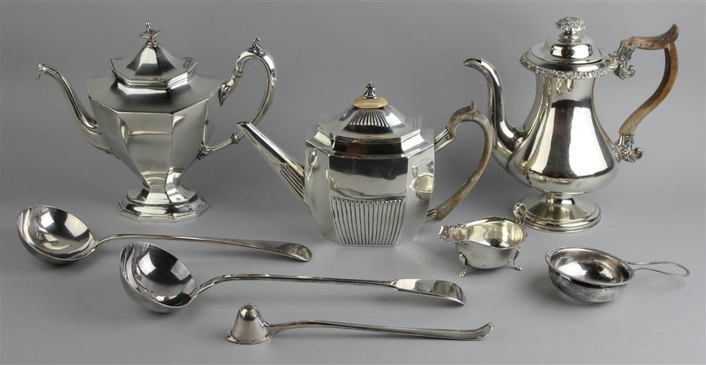 Appraisal: GEORGE III SILVER TEAPOT AND SEVEN OTHER PIECES the teapot