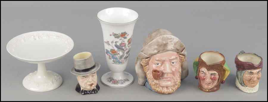 Appraisal: TWO ROYAL DOULTON CHARACTER JUGS Together with a Grimwades Winston