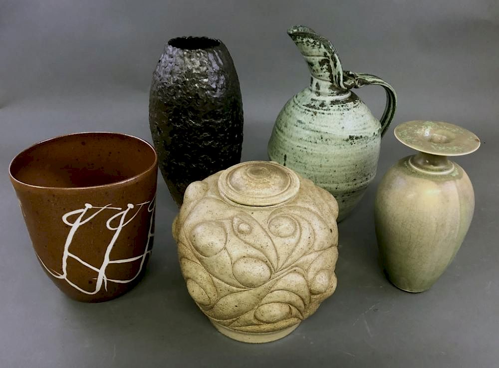 Appraisal: Grouping of Pottery Including Ted Vogel Pitcher Ted Vogel Oregon