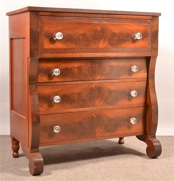 Appraisal: Empire Cherry Mahogany Chest of Drawers American Empire Cherry and