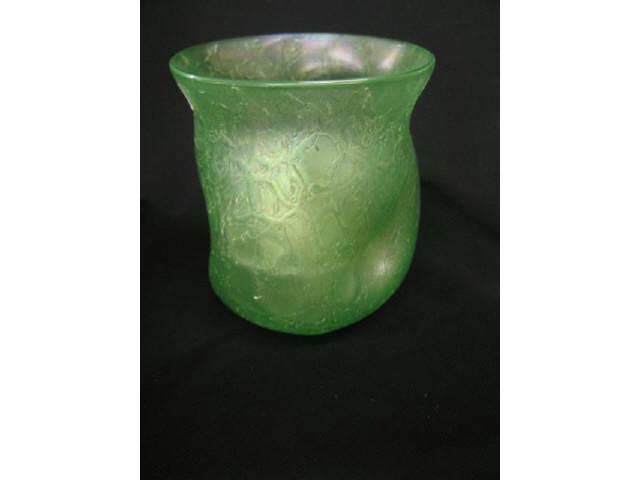 Appraisal: Loetz Art Glass Vase iridescent light green pinch form with