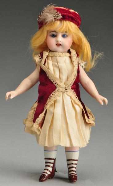 Appraisal: Desirable S H All Bisque Child Doll with Boots Description